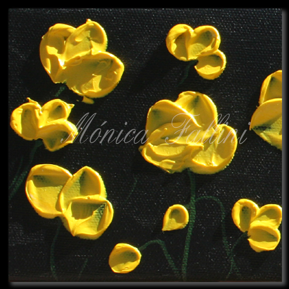 Painting titled 'Yellow Poppies #2' by Monica Fallini