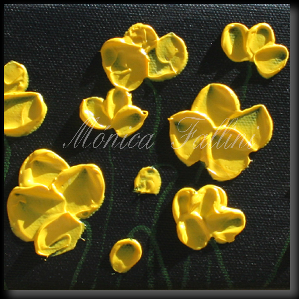 Painting titled 'Yellow Poppies #2' by Monica Fallini