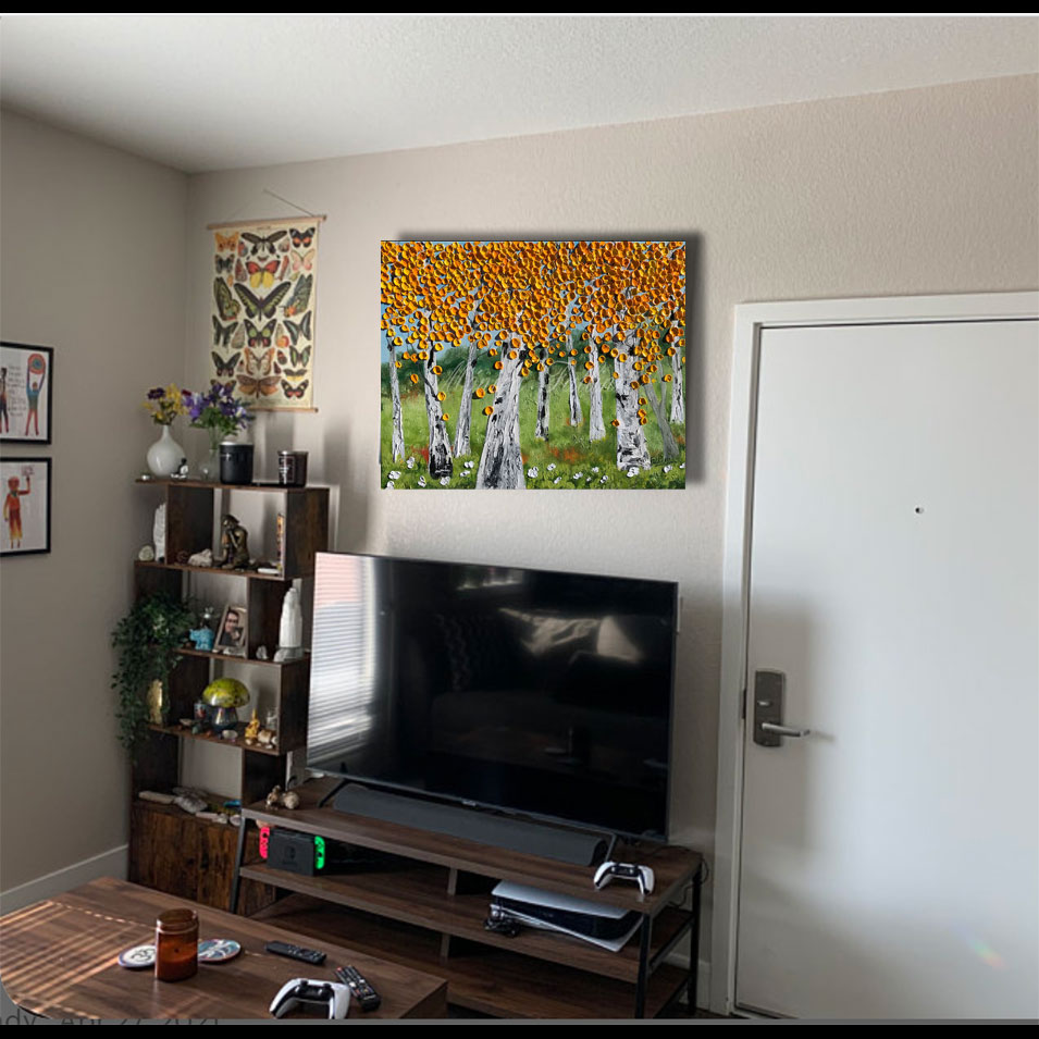 Painting titled 'Aspen landscape' by Monica Fallini