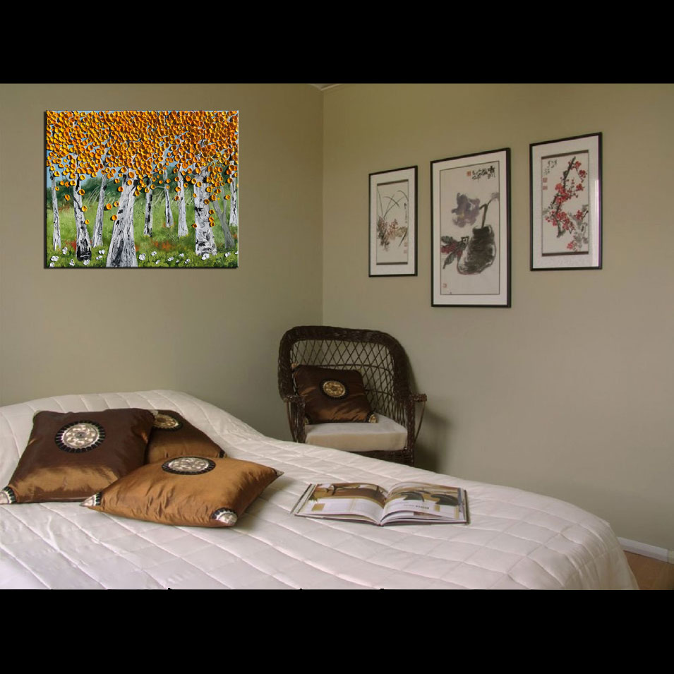 Painting titled 'Aspen landscape' by Monica Fallini