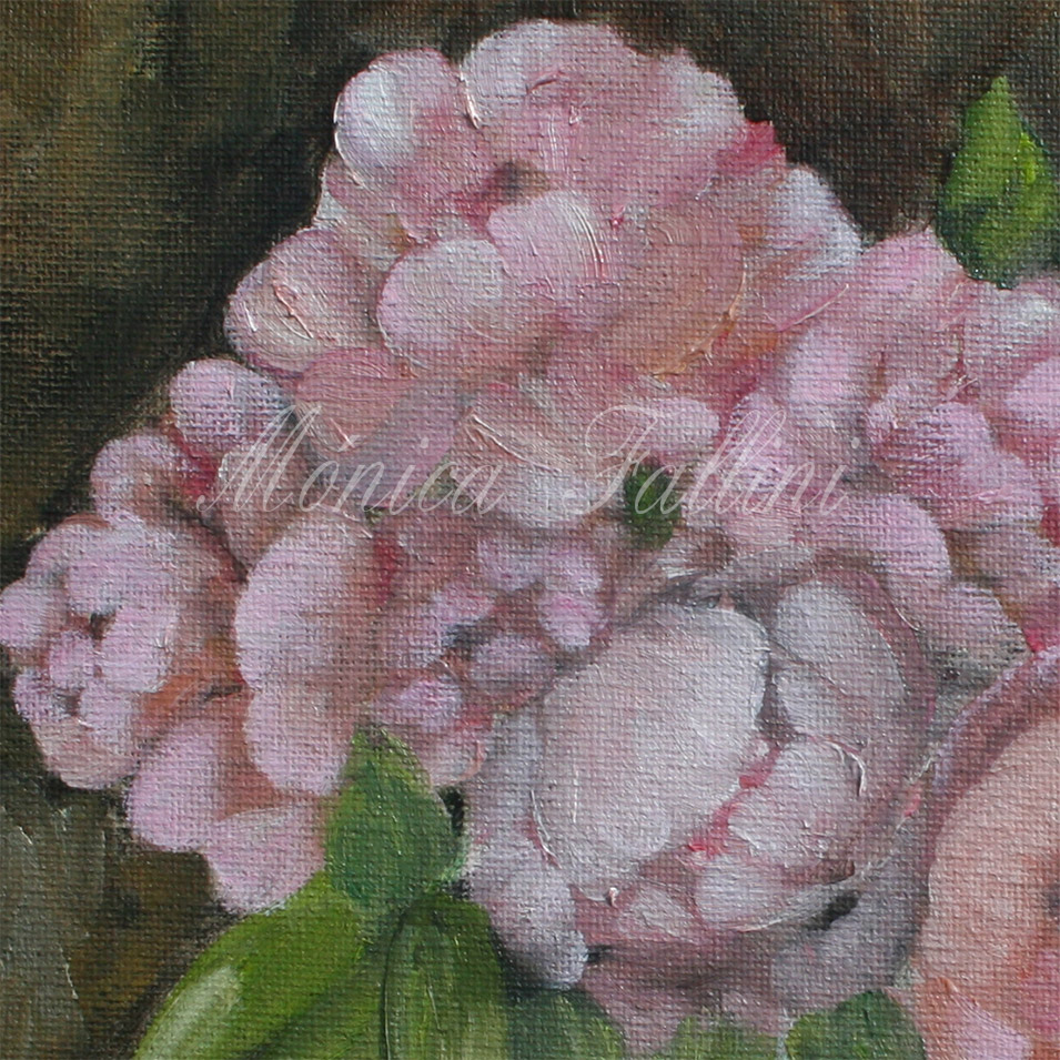 Painting titled 'Peonies' bouquet study' by Monica Fallini
