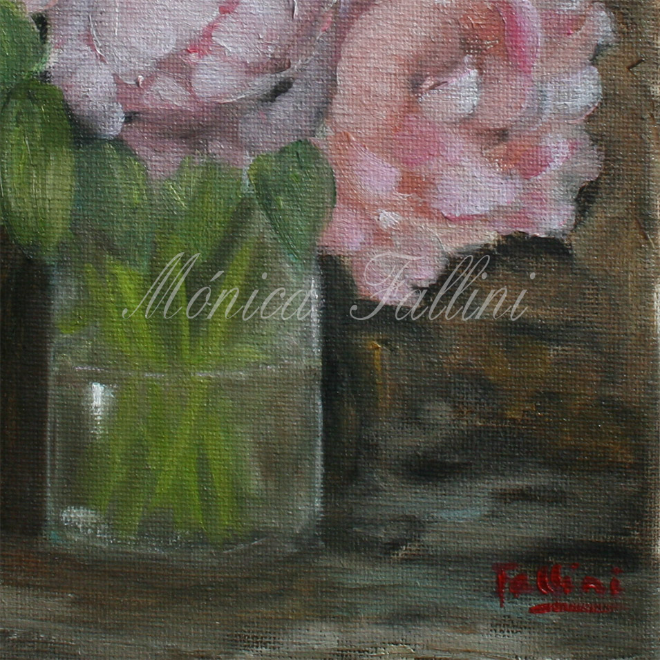 Painting titled 'Peonies' bouquet study' by Monica Fallini