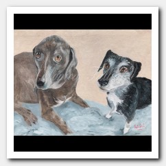 Two dogs portrait commission