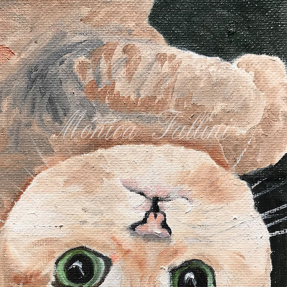 Painting titled 'Playful kitten' by Monica Fallini