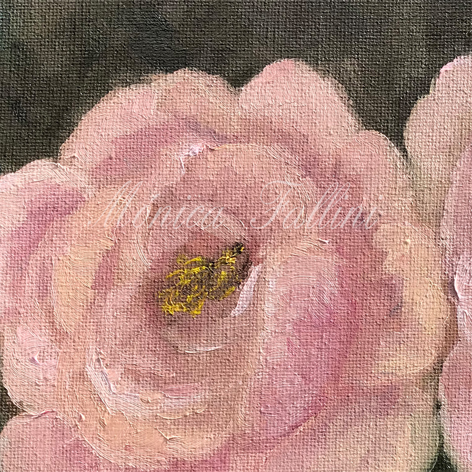 Painting titled 'Study of Peonies' by Monica Fallini