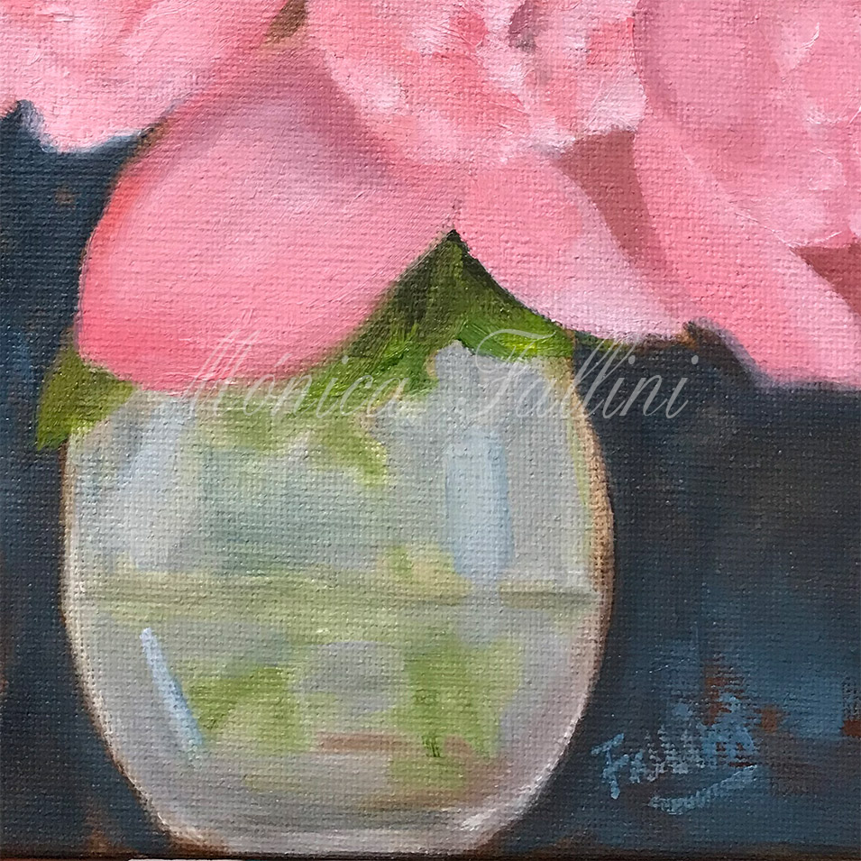 Painting titled 'An arrangement of Peonies' by Monica Fallini