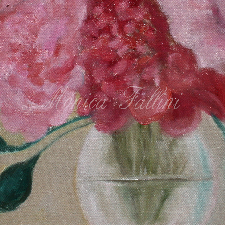 Painting titled 'Pink Peonies' by Monica Fallini