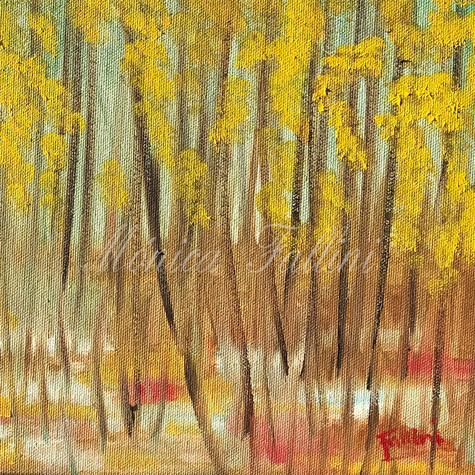 Painting titled 'A distant landscape' by Monica Fallini