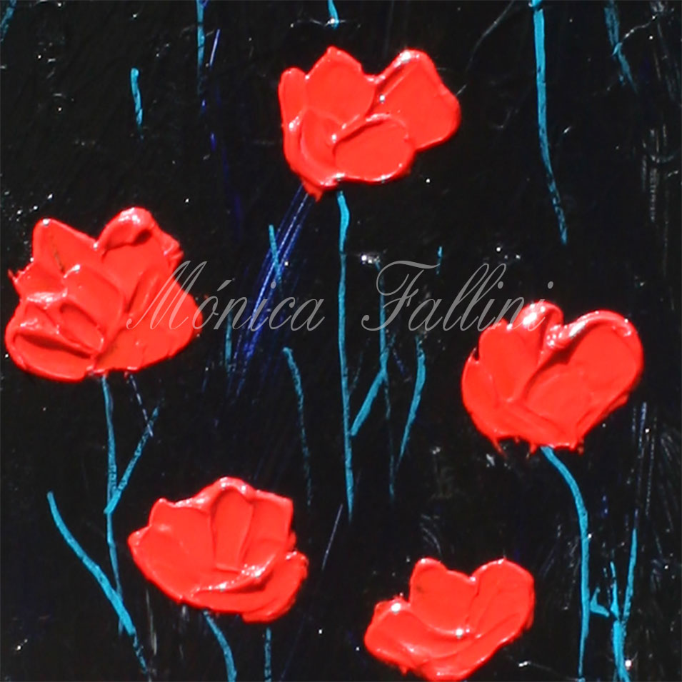 Painting titled 'A message in the Poppies' by Monica Fallini