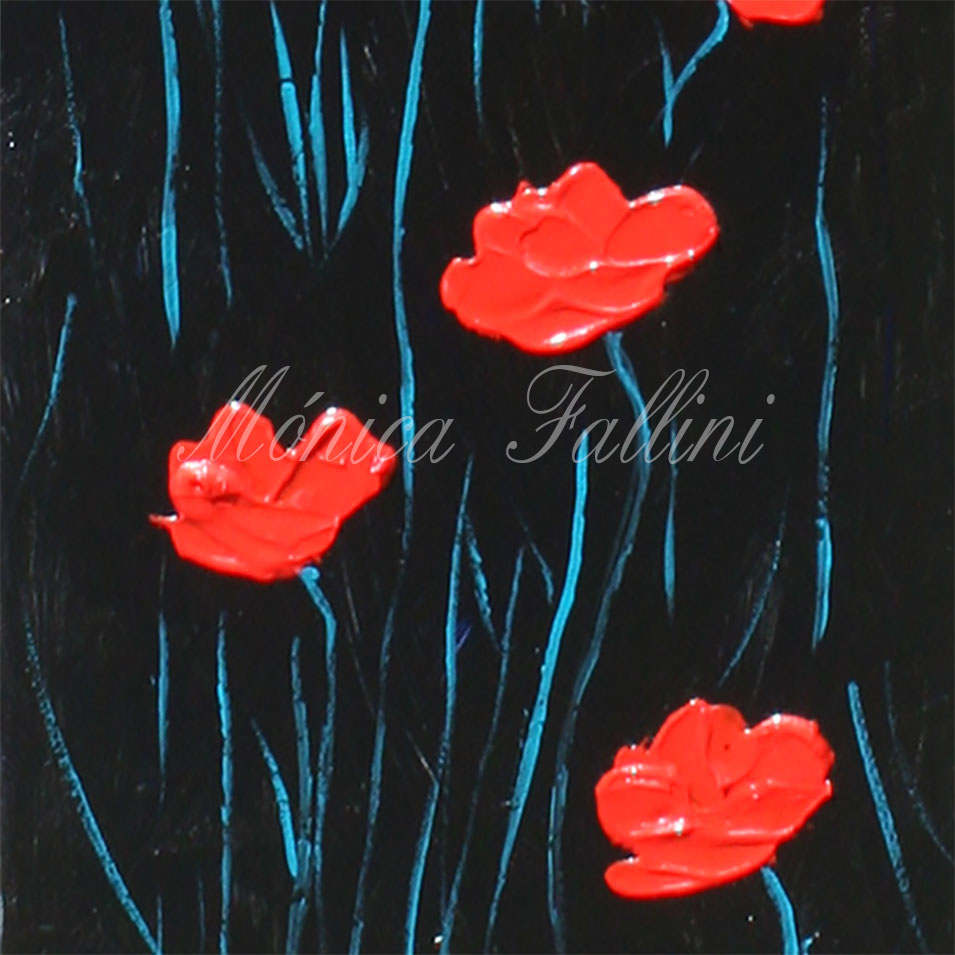 Painting titled 'A message in the Poppies' by Monica Fallini