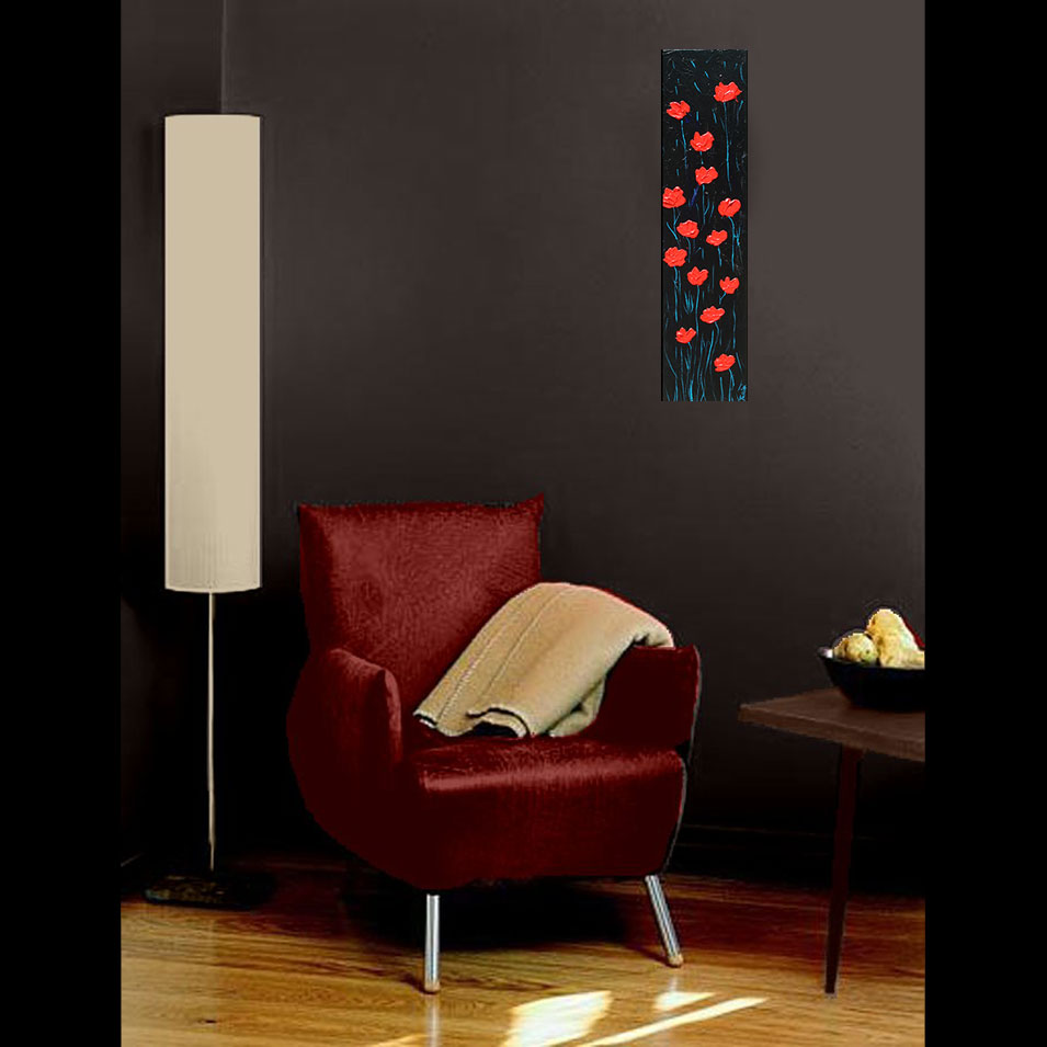 Painting titled 'A message in the Poppies' by Monica Fallini