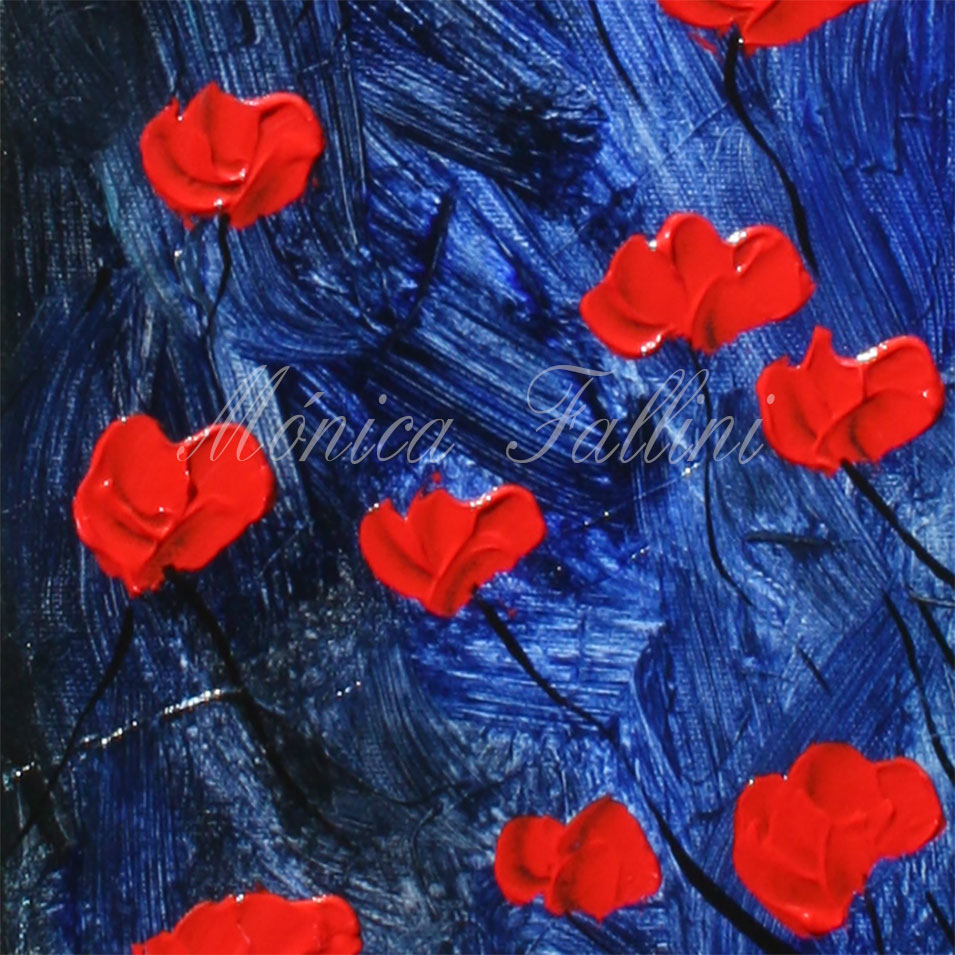 Painting titled 'Bring the memories of the Poppies' by Monica Fallini