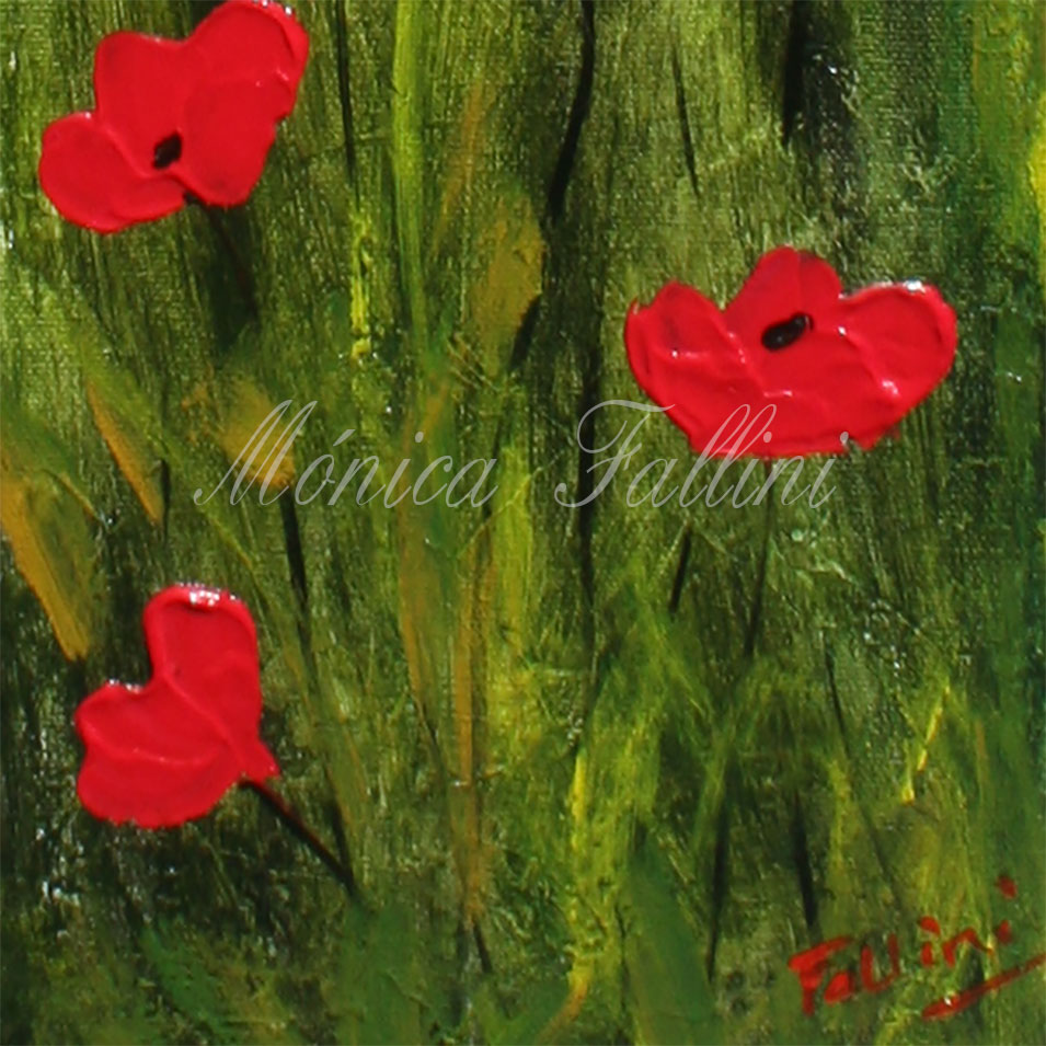 Painting titled 'Poppies serenade' by Monica Fallini