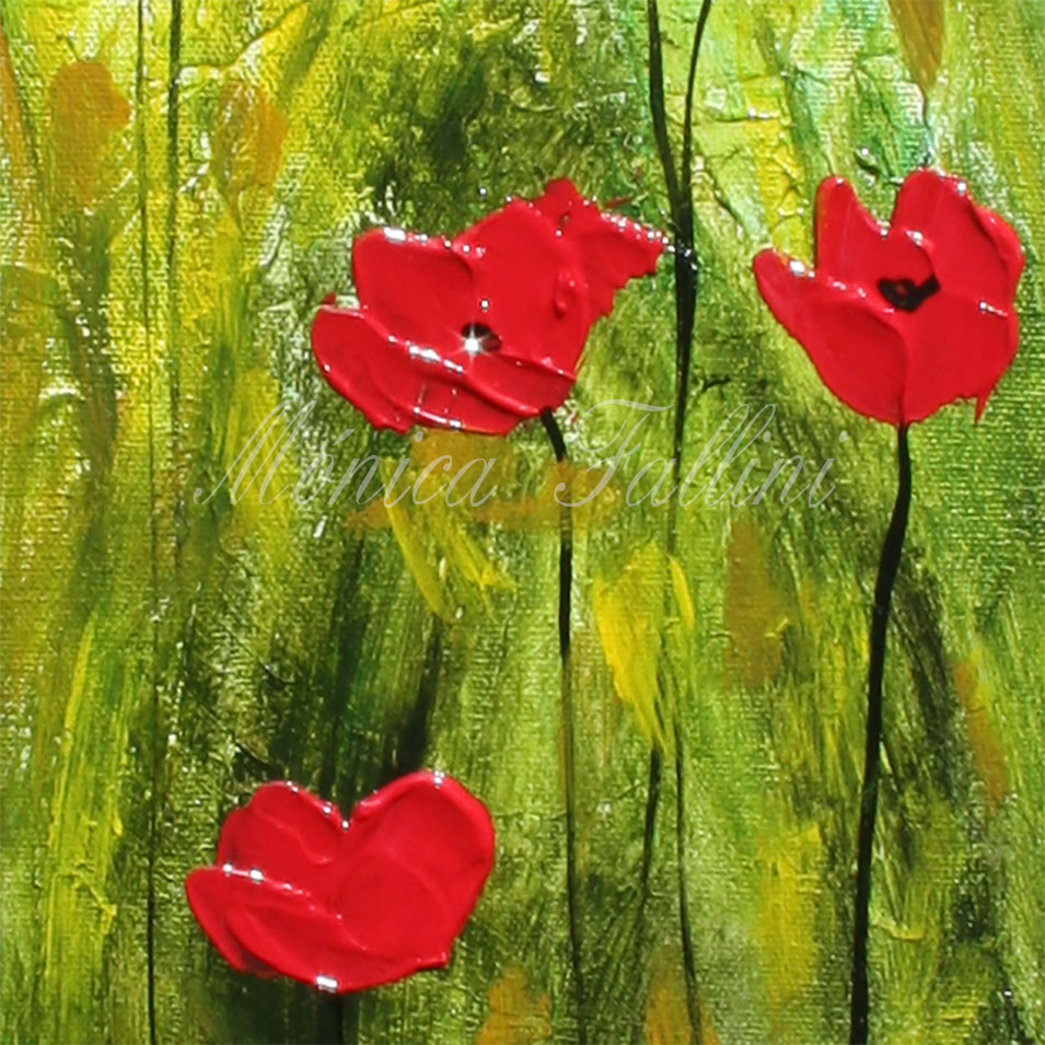 Painting titled 'Poppies serenade' by Monica Fallini