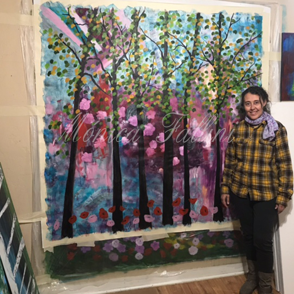 Painting titled 'Foretelling a dream' by Monica Fallini