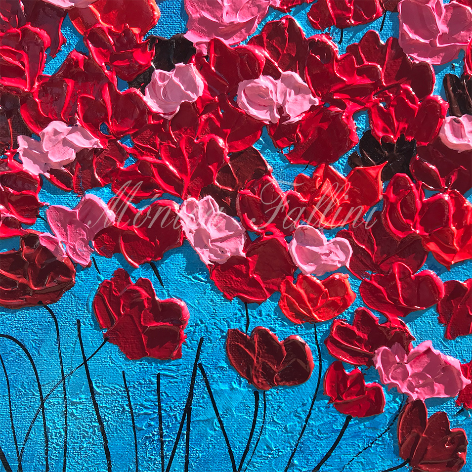 Painting titled 'Poppies in a dream #2' by Monica Fallini