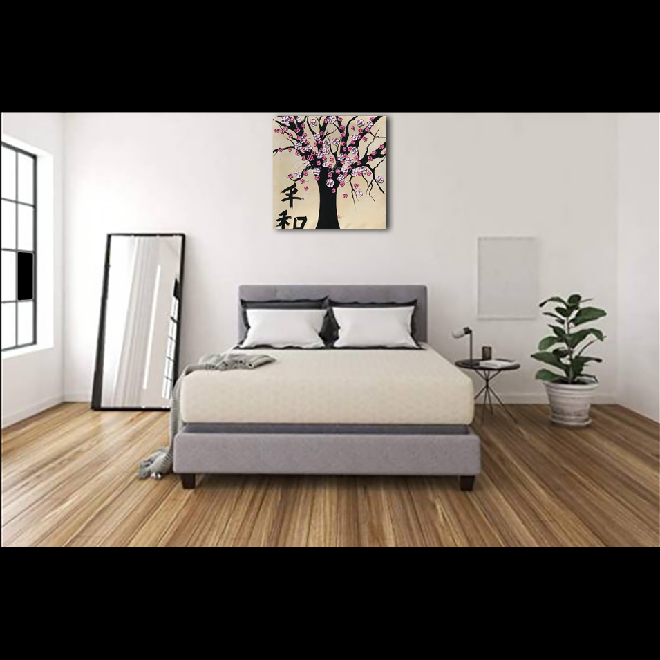 Painting titled 'Japanese Cherry blossom, peace #2' by Monica Fallini