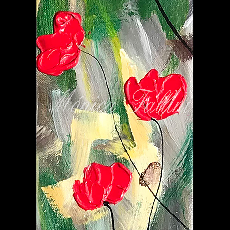 Painting titled 'Growing tall in the garden' by Monica Fallini