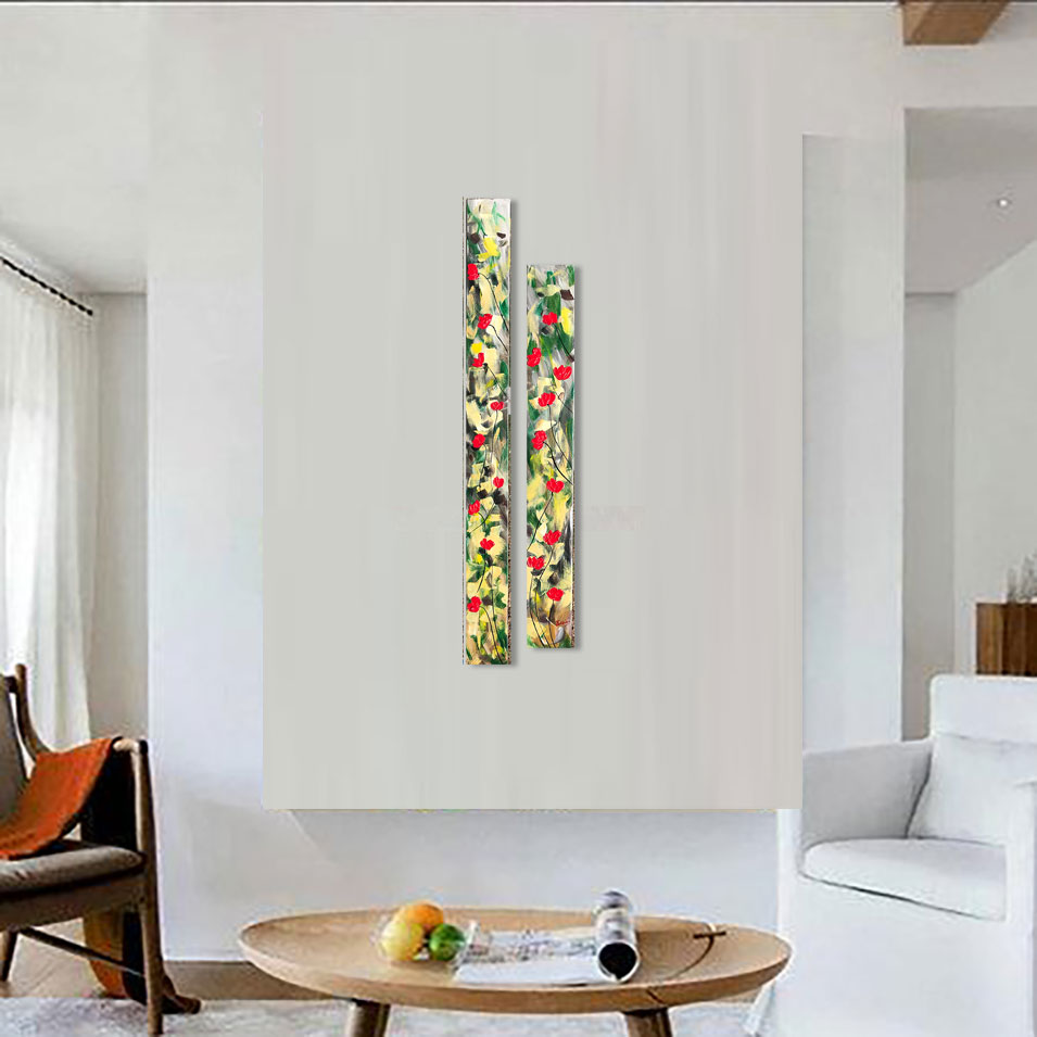 Painting titled 'Growing tall in the garden' by Monica Fallini