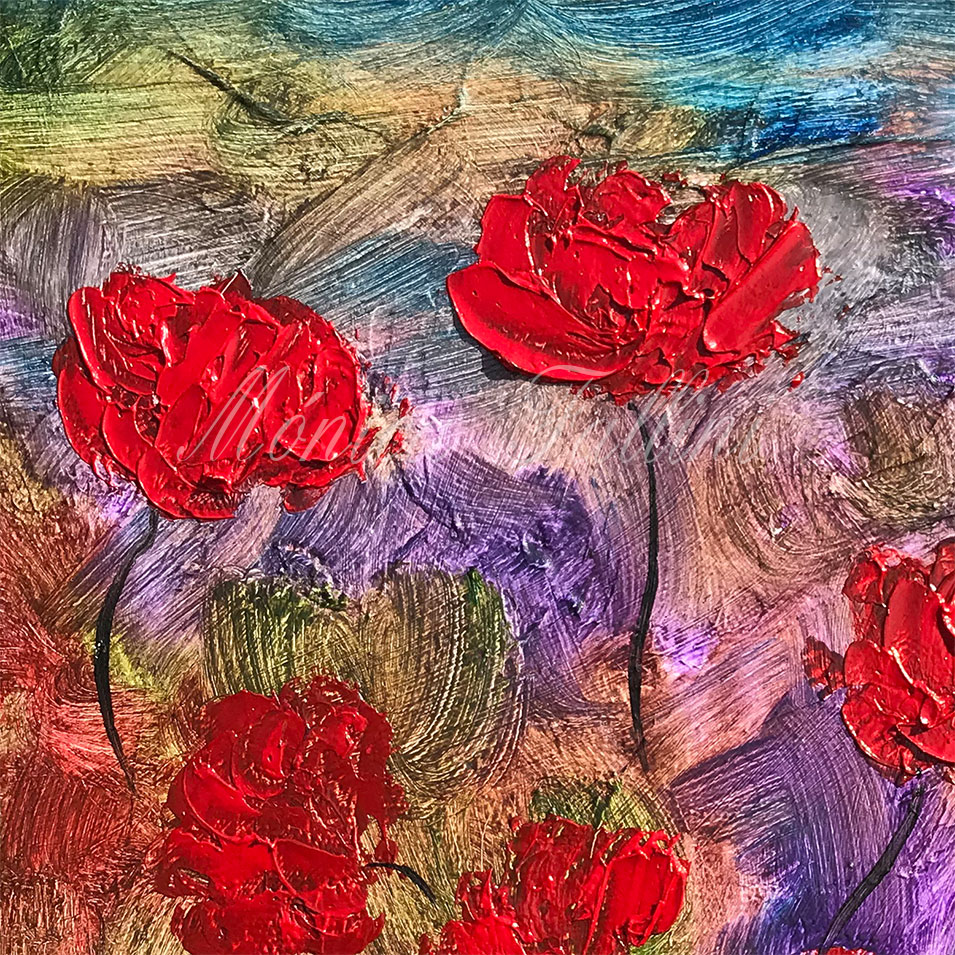 Painting titled 'Stormy night in the garden' by Monica Fallini