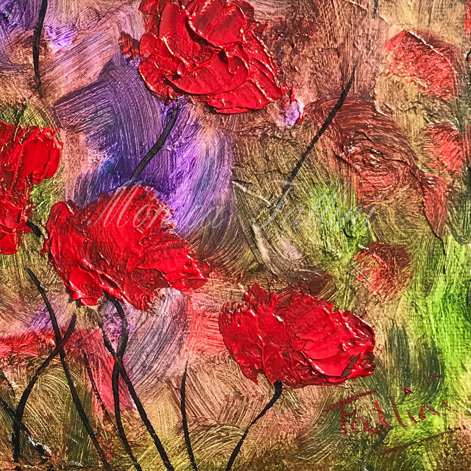 Painting titled 'Stormy night in the garden' by Monica Fallini