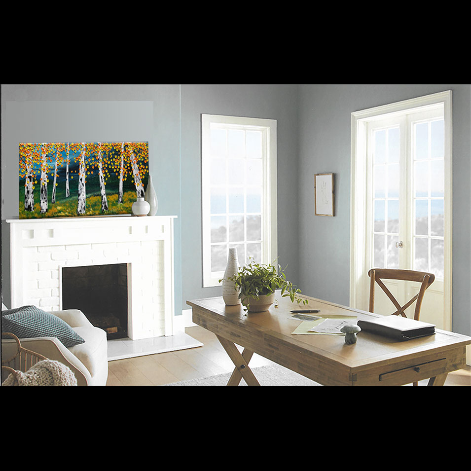 Painting titled 'Peace, in the forest' by Monica Fallini