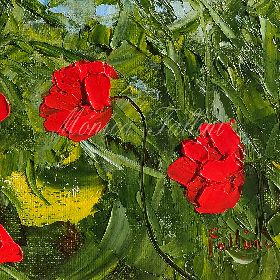 Painting titled 'Wild garden of Poppies' by Monica Fallini