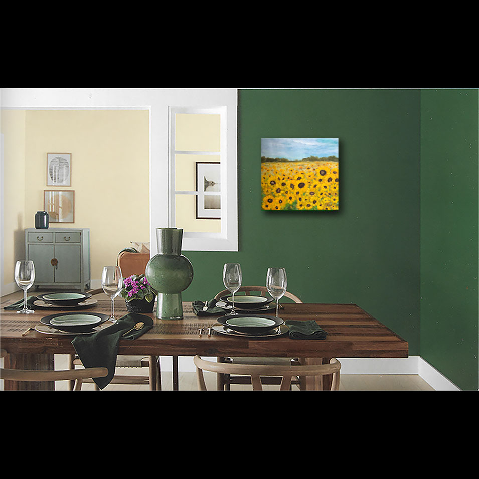 Painting titled 'Sunflowers in Texas #7' by Monica Fallini