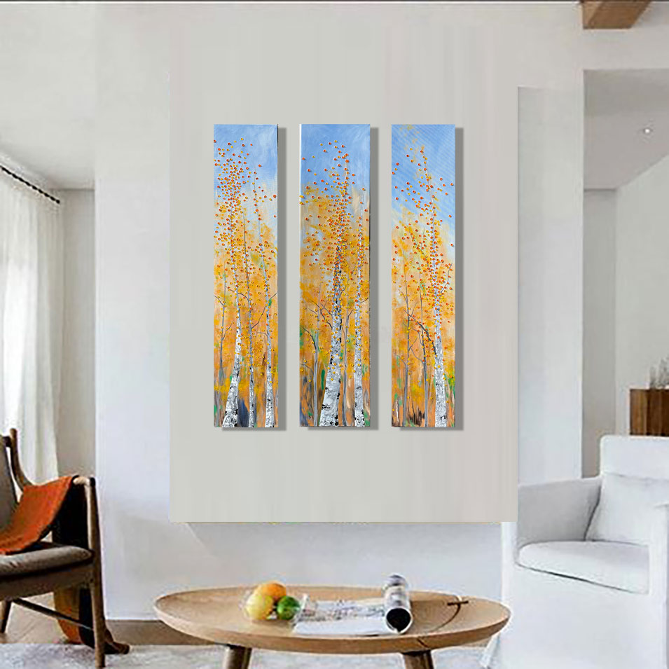 Painting titled 'In the Aspen forest' by Monica Fallini