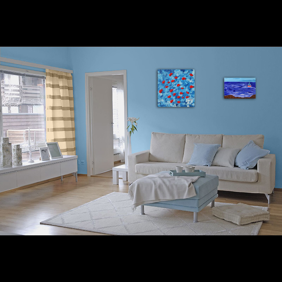 Painting titled 'Rising up to the blue sky' by Monica Fallini