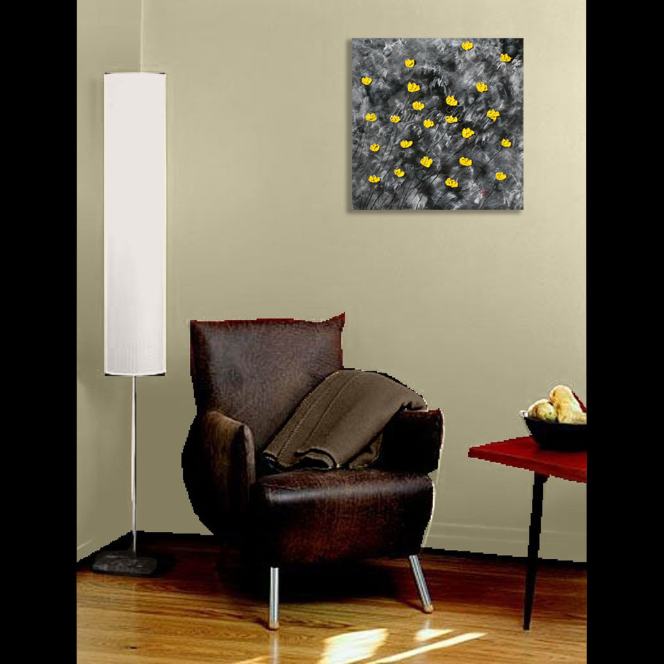 Painting titled 'Windy nights in the garden' by Monica Fallini