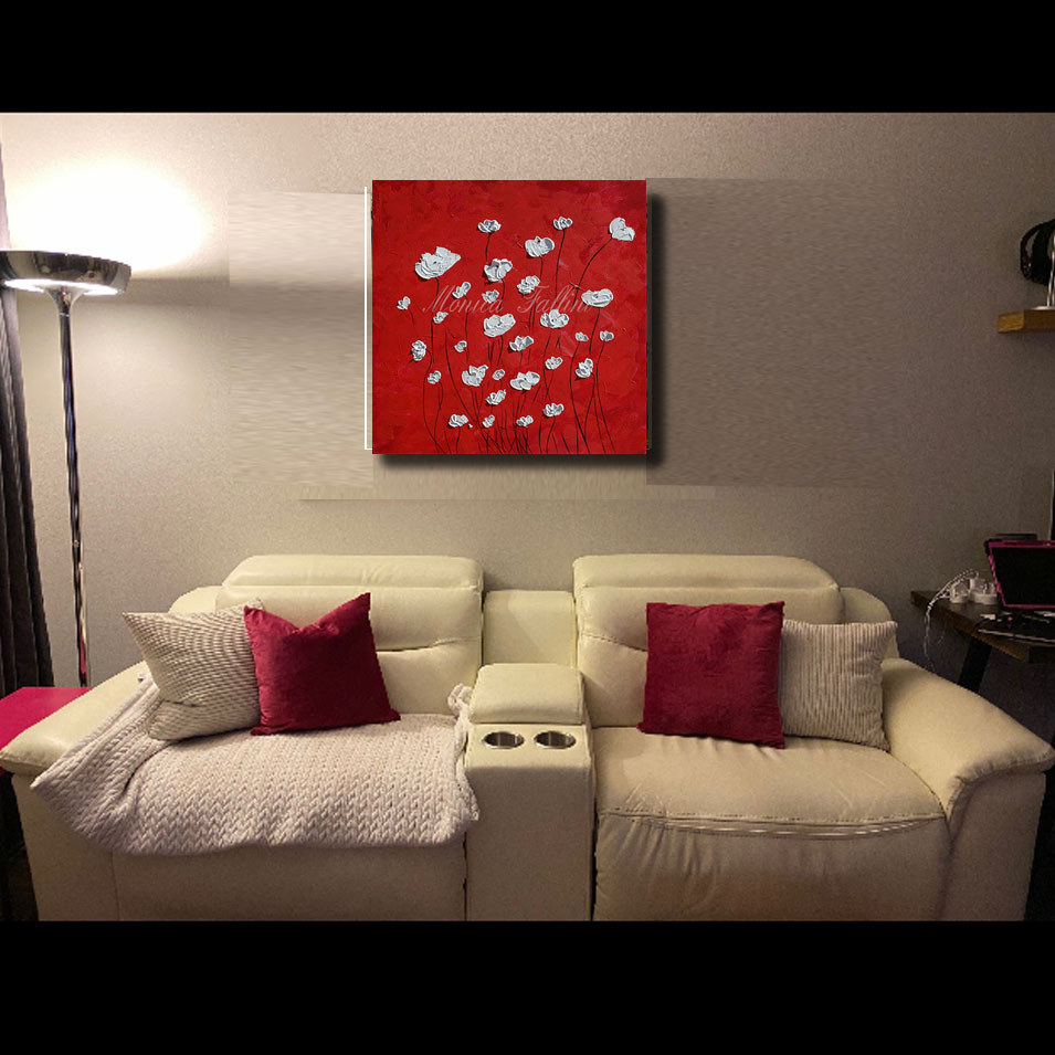 Painting titled 'Dancing Poppies' by Monica Fallini