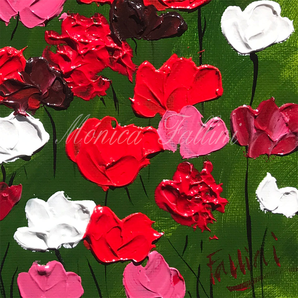 Painting titled 'Spring in the garden' by Monica Fallini