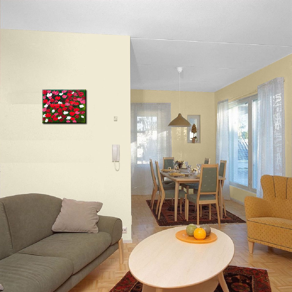 Painting titled 'Spring in the garden' by Monica Fallini