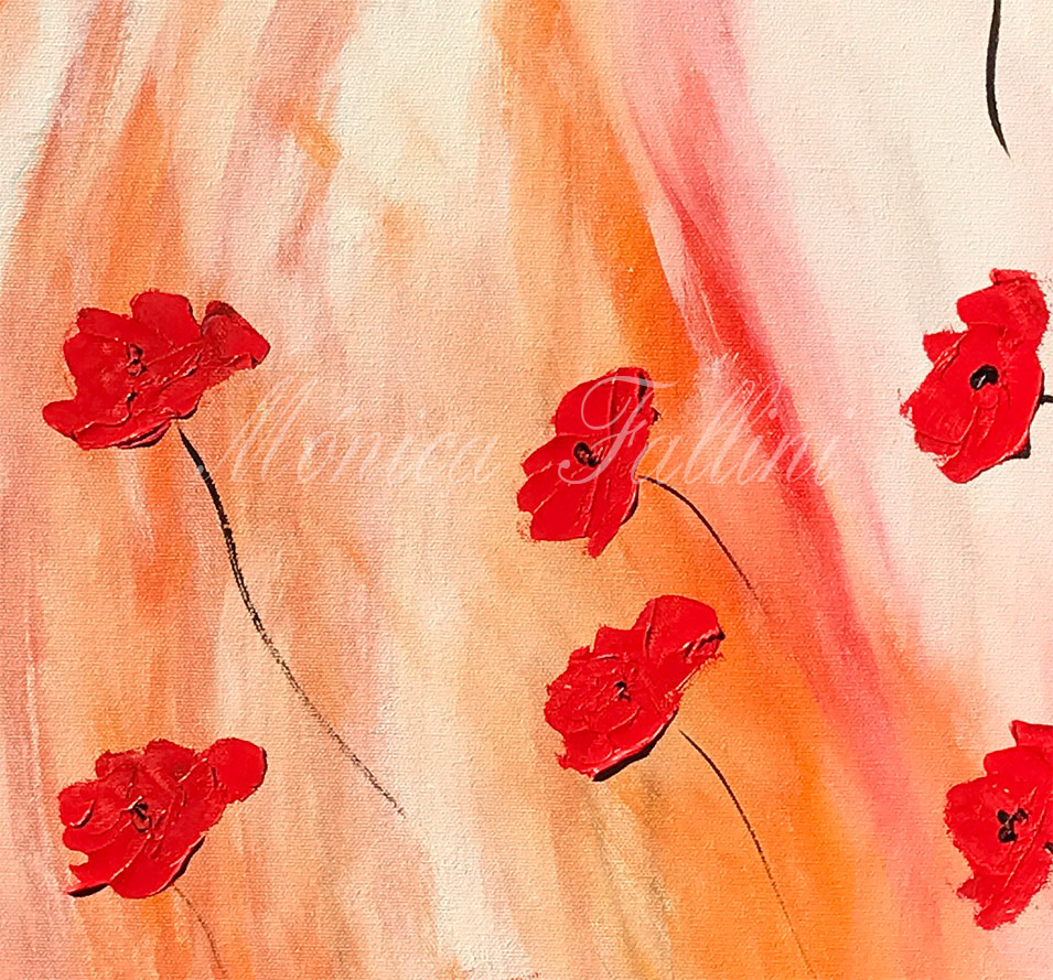 Painting titled 'Poppies in the Summer storm #2' by Monica Fallini