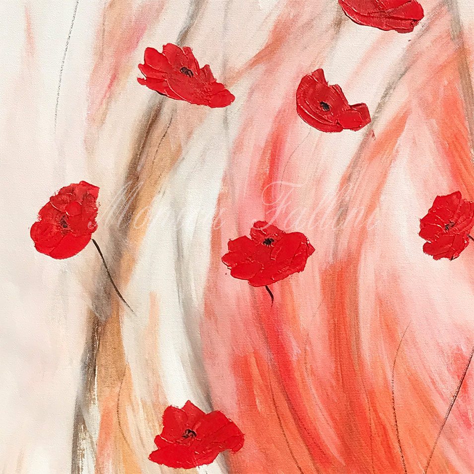 Painting titled 'Poppies in the Summer storm #1' by Monica Fallini