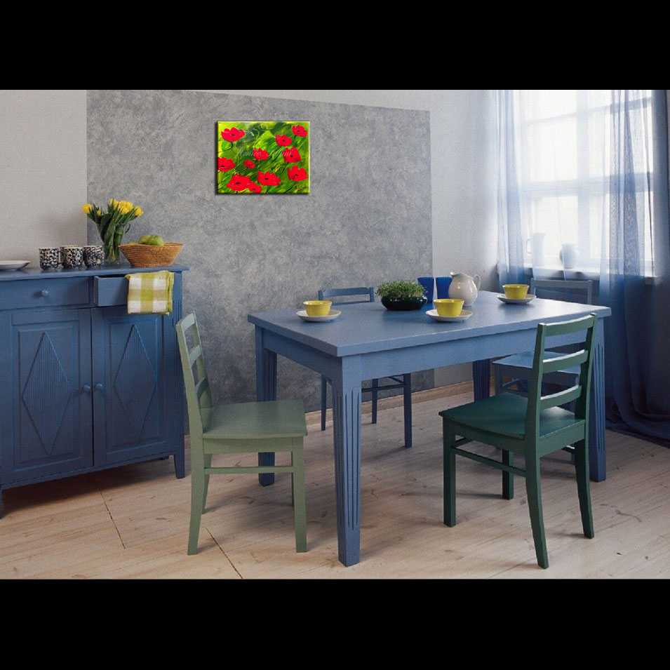 Painting titled 'Poppies swaying in the wind' by Monica Fallini