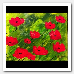 Poppies swaying in the wind