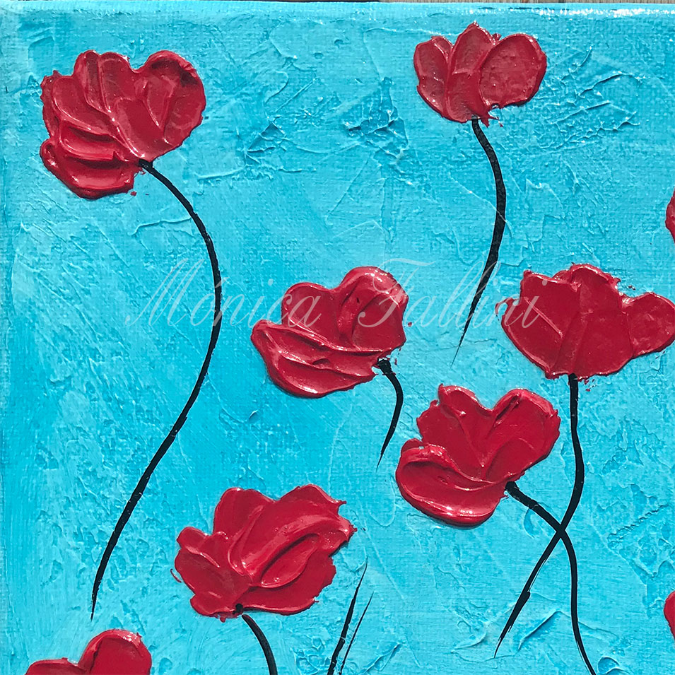 Painting titled 'Poppies in Spring' by Monica Fallini