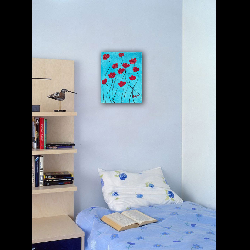 Painting titled 'Poppies in Spring' by Monica Fallini