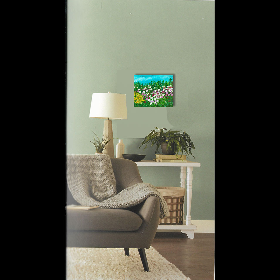 Painting titled 'Wild flowers' garden' by Monica Fallini