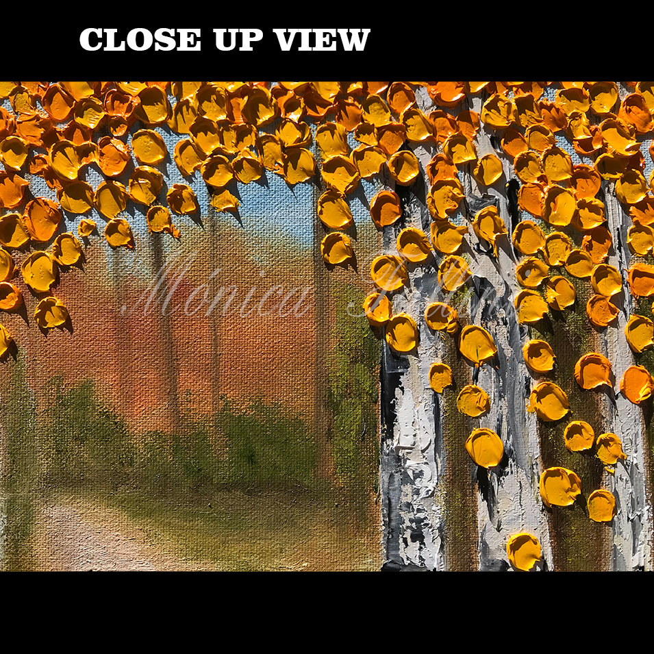 Painting titled 'Aspen melody #2' by Monica Fallini