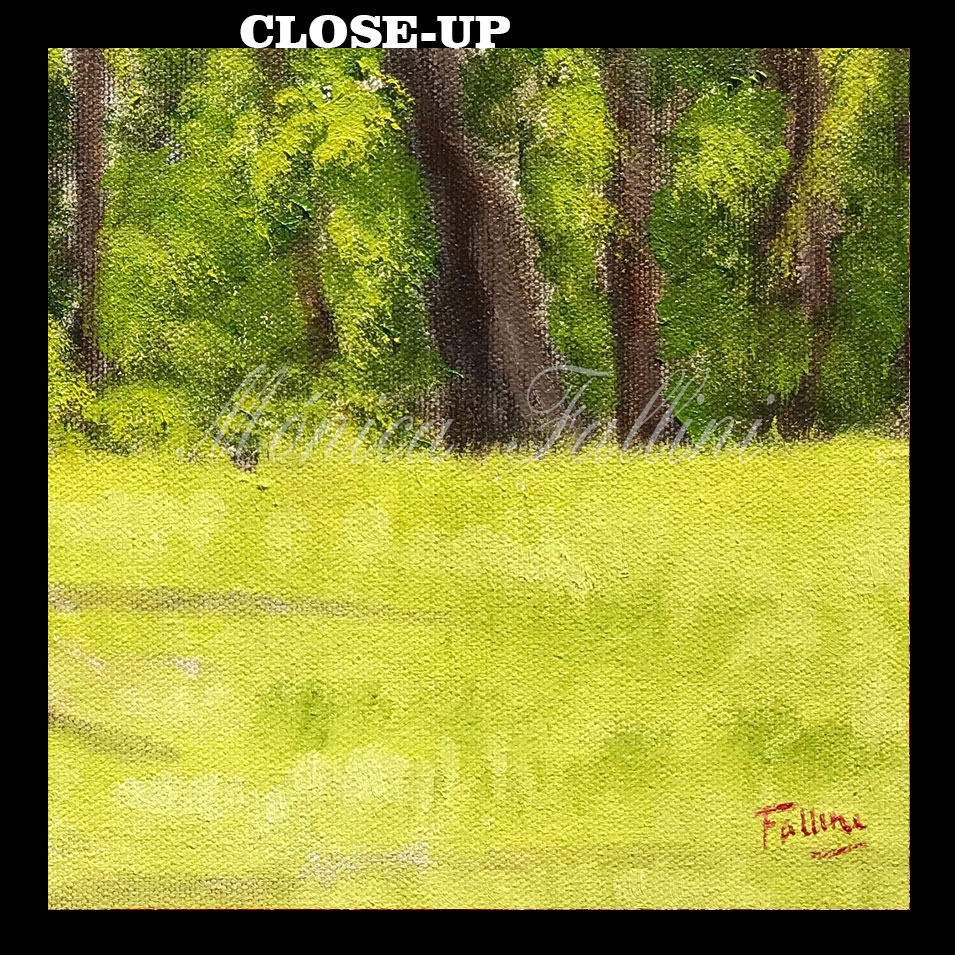 Painting titled 'The wooded area behind the studio #2' by Monica Fallini
