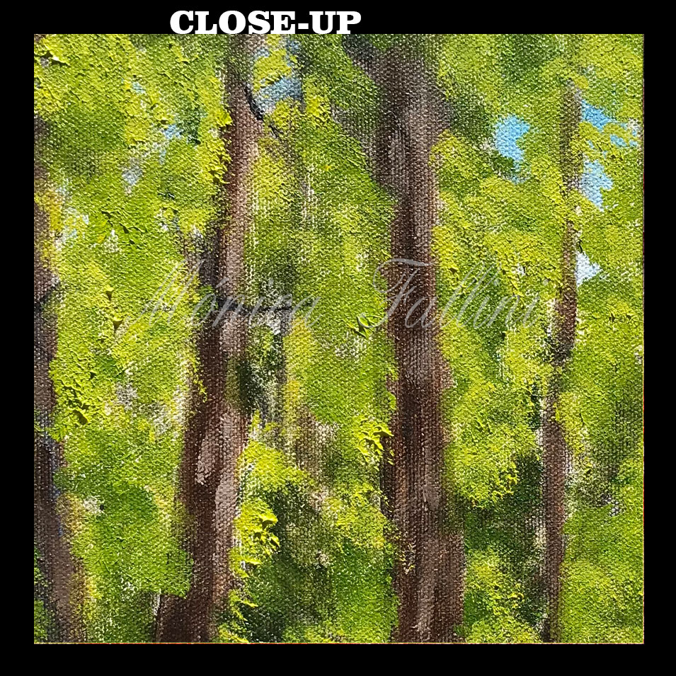 Painting titled 'The wooded area behind the studio #2' by Monica Fallini