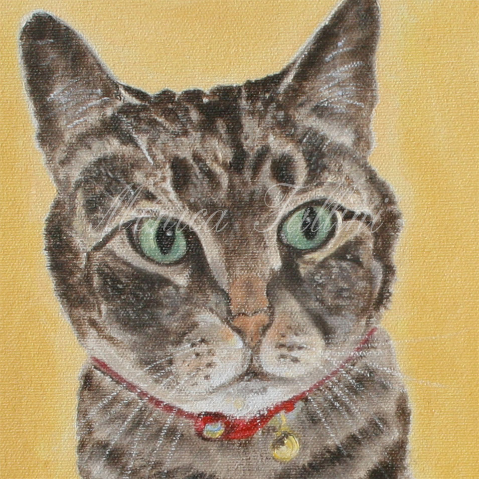 Painting titled 'Cat Shingo' by Monica Fallini