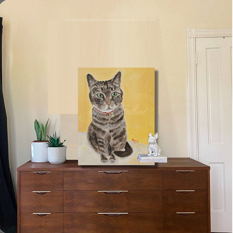 Painting titled 'Cat Shingo' by Monica Fallini
