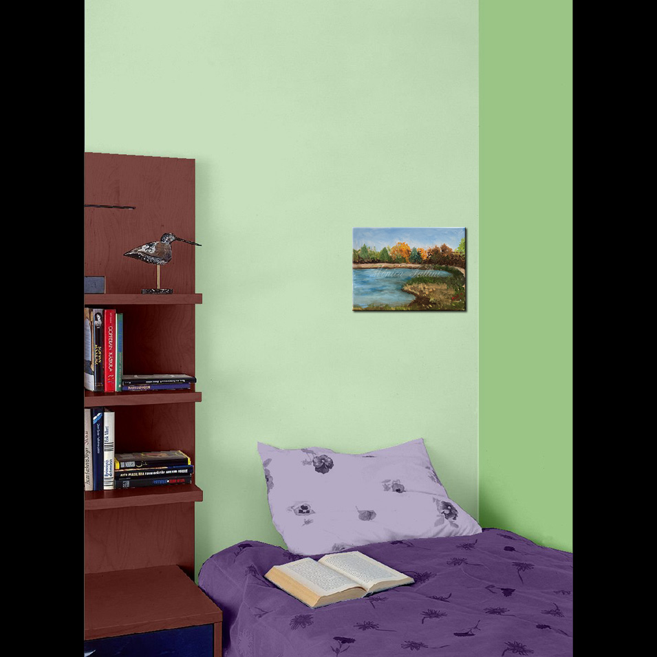 Painting titled 'Pond study #1' by Monica Fallini