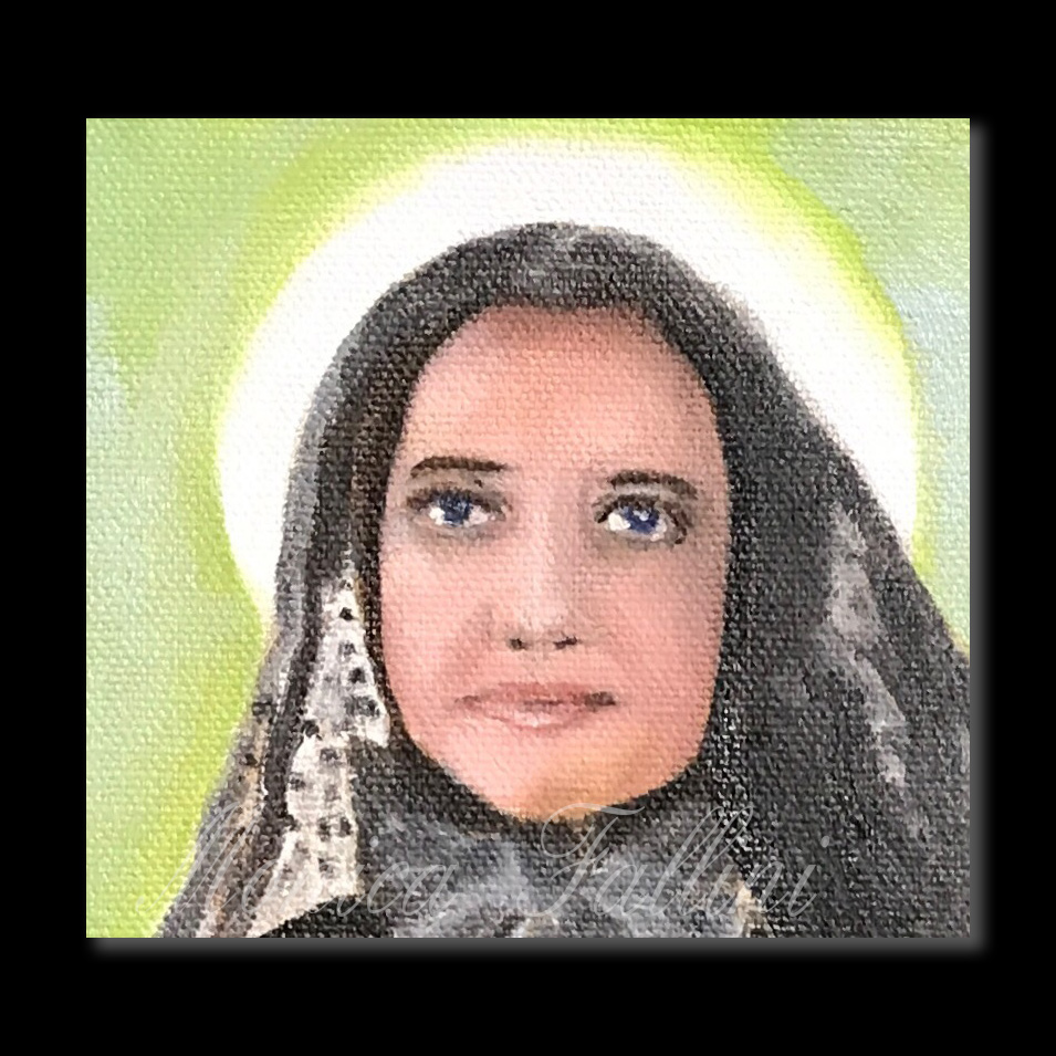 Painting titled 'Mother Cabrini. (First study).' by Monica Fallini