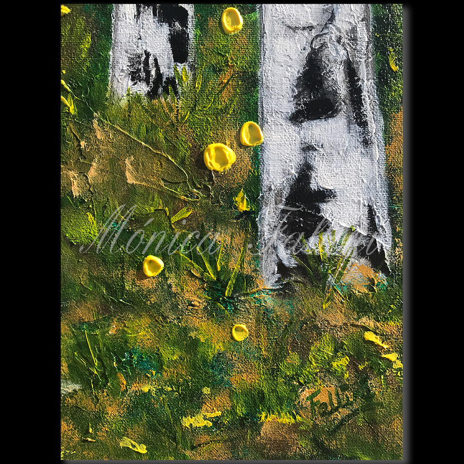 Painting titled 'Morning walk.' by Monica Fallini