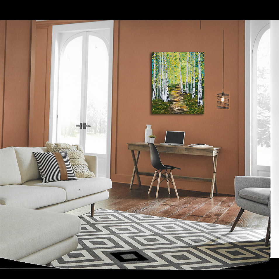 Painting titled 'Morning walk.' by Monica Fallini
